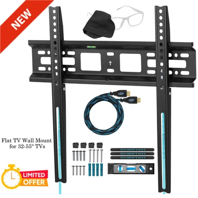 Soporte de Pared TV Plana para Televisores 32-55", Universal LCD LED Curvo, 115lbs y VESA 400 Foto 1 de 4