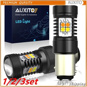 1/2set 1157 LED Turn Light Signal Bulb Switchback White Amber Anti Hyper Flash - Picture 1 of 21