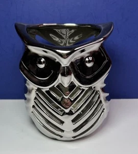 Yankee Candle Co. Modern Owl Tealight Pequeño Candelabro 5" x 4" Plateado Cerámica - Imagen 1 de 9