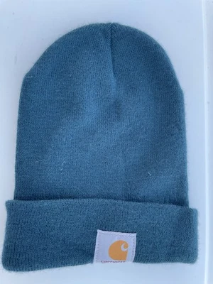 Gorro tejido con puños Carhartt para hombre en verde azulado logotipo turquesa Foto 1 de 4