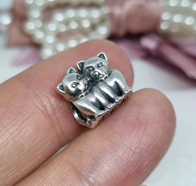 Genuino Pandora Plata Purrfecto Juntos Gato Animal Dije 💕 S925 ALE R14a Foto 1 de 4