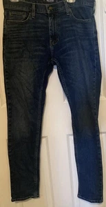 Hollister Jeans Mens 32x32 Dark Wash Skinny Epic Flex Blue Denim Stretch Pants - Picture 1 of 7