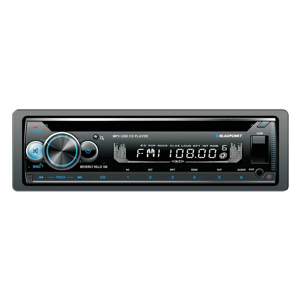 BLAUPUNKT BEVERLY HILLS 160 调幅/调频 MP3/USB/CD 播放器 单 DIN 接收器 带遥控器 — 第 1/1 张图片