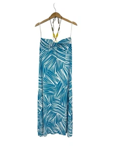 Tommy Bahama Caravan Away hazy türkis Maxikleid Neckholder Oberteil Strand Damen L neu - Bild 1 von 6