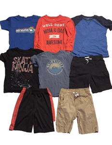 Boys Sizes 8-10 Clothing Lot of 8, Quicksilver, Tommy Hilfiger, Carter’s, Etc. - Picture 1 of 8