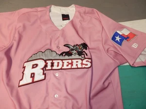 Camiseta de béisbol usada en juegos Frisco Rough Riders rosa cáncer de mama para hombre XL #19 - Imagen 1 de 5