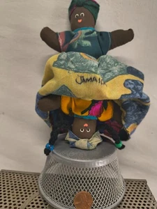 Jamaikanische Topsy Turvy Puppe Ethno Souvenir Volkskunst 9 Zoll Handarbeit 2 in 1 - Bild 1 von 6