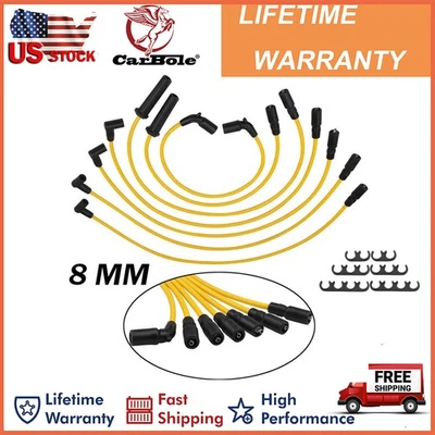 Racing Spark Plug Wires 8mm Upgrade For Chevrolet GMC Jimmy Safari 4.3L V6 96-07 - Image 1 of 4