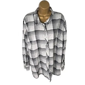 Talbots Plus Button Down Shirt Lightweight Flannel Metallic Plaid 3X - Picture 1 of 5