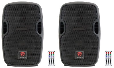 (2) Rockville BPA8 8" Professional Powered Active 300w DJ PA Speakers+Bluetooth - Image 1 of 4