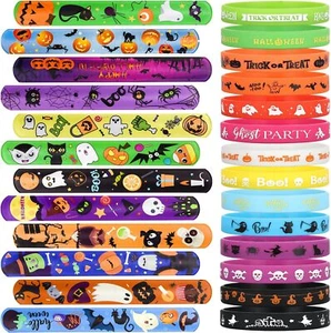 Halloween Party Favors for Kids - 50 Pack Slap Bracelets Halloween Decorations - Picture 1 of 6