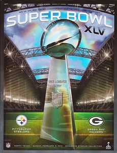 PROGRAMA OFICIAL DE JUEGO SUPER BOWL XLV PITTSBURGH STEELERS VS GREEN BAY PACKERS - Imagen 1 de 2