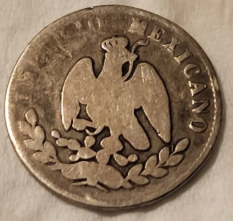 Mexico 1864 M 10 Centavos M Mexico Maximiliano RARE Silver Mexican Coin Cover
