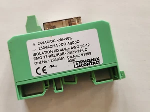 Phoenix Contact Relay Module, 2940391, EMG 17-REL/KSR-24/21-21-LC, (NOS) - Picture 1 of 3