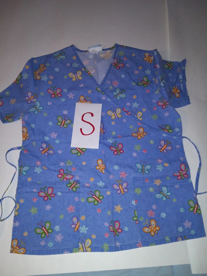 Medical Scrub Top S Butterfly  - Image 1 of 2