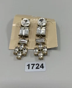 J Crew J.Crew Crystal Turtle Cluster Earrings New - Picture 1 of 8
