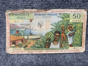 French Antilles 50 francs ND (1964) GUADELOUPE, GUYANE, MARTINIQUE # 20006 - Picture 1 of 8