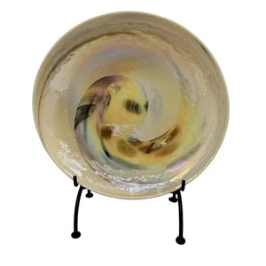 Yalos Murano Cartoccio Fossile Bowl No Flaws Italy Made 16.25"L x 3.5"H - Imagen 1 de 6