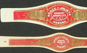 148BtN-2 VITOLAS-2 Cigars Bands ROMEO Y JULIETA RODRIGUEZ ARGUELLES Y CA. - Picture 1 of 3