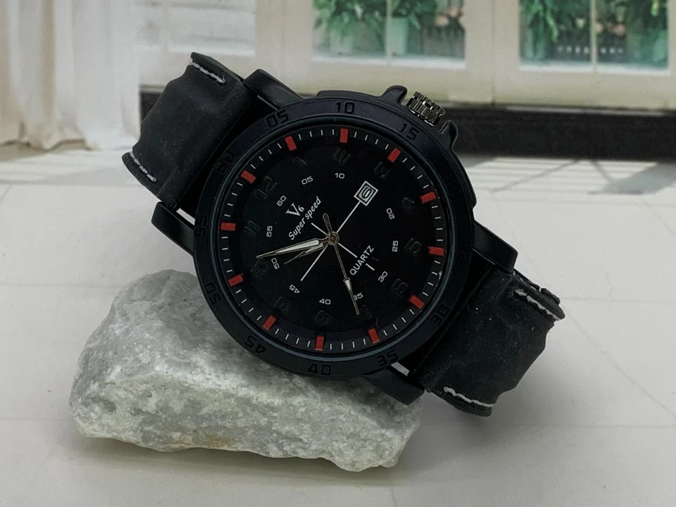 Military Analog Quartz 45 mm Calendar Watch Japan Mvt Silicone Strap - Image 1 of 1