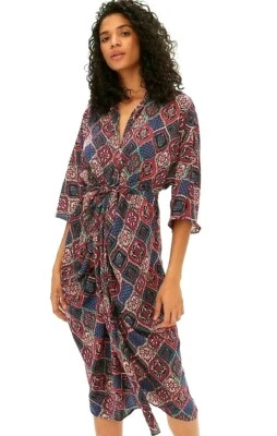 Nuevo con etiquetas Vestido Anthropologie Manga Kimono Midi Túnica Caftán Boho XS Resort Lounge Foto 1 de 4