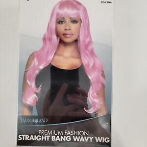 Wonderland Premium Fashion Straight Bang Wavy Wig Bubble Gum Pink  Costume NEW