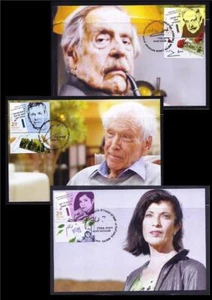 ISRAEL 3 STAMPS 2020 AUTHORS & POETS AMOS OZ GOURI RONIT MATALON MAXIMUM CARDS - Picture 1 of 4