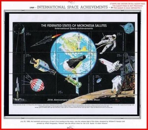 MICRONESIA 1989 APOLLO MOON LANDING M/S MNH UNmounted SPACE, ASTRONOMY - Picture 1 of 1