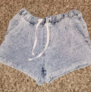 1511 Inc W High Rise Pleated Drawstring Shorts Acid wash 80's / 90's Size S - Picture 1 of 5