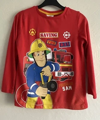Fireman Sam Long Sleeved Top, Red Mix, Aged 6 Years - Image 1 of 4