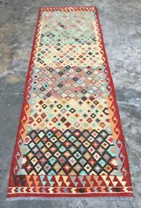 Afghan Runner,Kitchen Runner,Flatweave Kilim,Handwoven Runner,Home Decor,3x9 ft - Picture 1 of 8