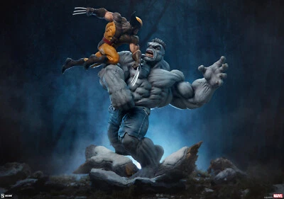 Sideshow Collectibles Marvel Grey Hulk vs. Wolverine Maquette Statue IN STOCK!! - Image 1 of 4