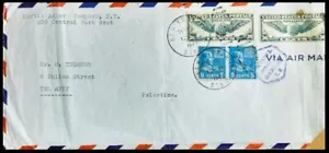 Historia postal 1941 cubierta publicada de Nueva York a Palestina, Tel Aviv. - Imagen 1 de 1