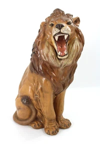 2 Foot VTG MCM Ceramic Roaring Lion Hollywood Regency Style AA Glazed - Picture 1 of 13
