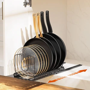 Pull Out Pot Pan Organizer Rack under Cabinet Slide Out Pot Lid Organizer Holder - Picture 1 of 1