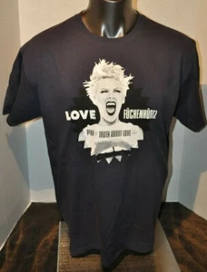 Adult Pink Love Fuchenhurtz The Truth About Love Navy Tour Shirt New XL - Picture 1 of 3