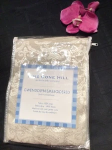 PINE CONE HILL “Gwendolyn" Embroidered Linen IVORY 26” Euro Pillow Sham Cover - Picture 1 of 7