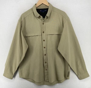 EXOFFICIO Shirt Mens M Graph Check Button Down Long Sleeve Fishing Beige - Picture 1 of 14