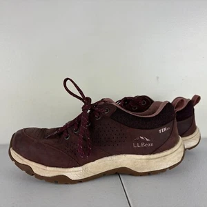 LL Bean Trailduster Hiking Shoes Womens Size 9.5 Red Leather - Picture 1 of 7