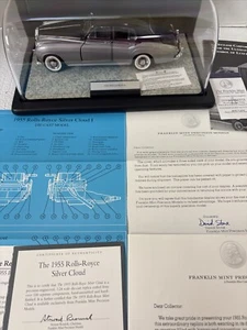 Franklin Mint 1/24 Scale B11UZ91 - 1955 Rolls Royce Silver Cloud - Black Silver - Picture 1 of 18