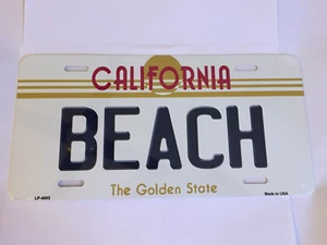 New California Beach Metal License Plate  - Picture 1 of 1