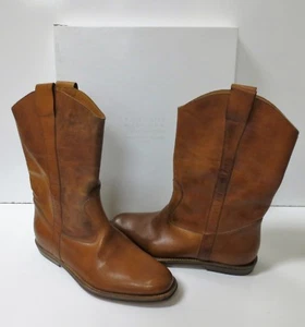 Maison Martin Margiela Distressed Brown Leather Western Boots NEW Sz 38 $995 - Picture 1 of 5