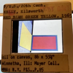 Ellsworth Kelly "Blue Green Yel" 35mm Art Slide Color Field Hard Edge Painting - Picture 1 of 3