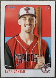 2022 Evan Carter RC Minor League Rookie Card Hickory Crawdads Texas Rangers