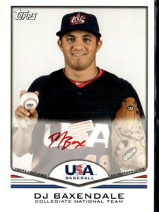 2011 Topps USA Baseball Auto #USA-A2 D.J. Baxendale (F)