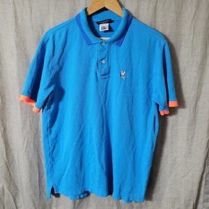 Psycho Bunny Polo Shirt Size 7 XL Blue Pima Cotton Peru Embroidered Logo Mens - Picture 1 of 7
