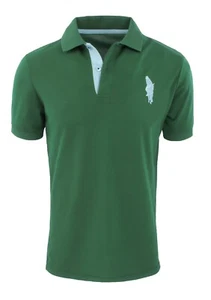 Polo maglia uomo Chester verde cotone Piquet slim fit T-shirt da S a 3XL - Foto 1 di 4