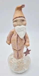 Dee Foust for Bethany Lowe Designs SANTA Figurine Pink Glitter 9" Rare HTF - Picture 1 of 6