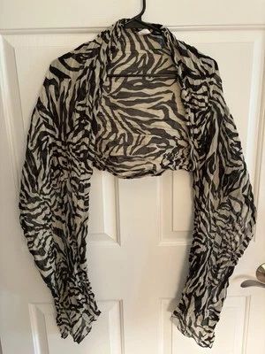 Unbranded Black And Brown Animal Print Shawl, Women’s One Size (from Target) - Image 1 of 4
