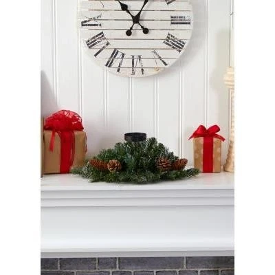 Nearly Natural Flocked and Glittered Artificial Christmas Pine Candelabrum - Image 1 of 1